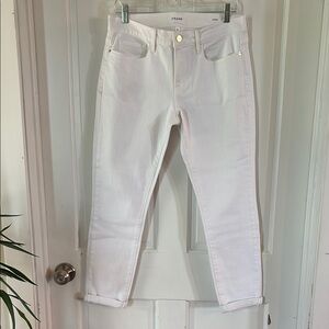 Frame Denim White Ankle Cropped Jeans